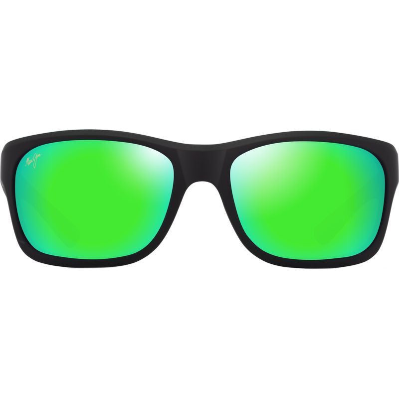 'Ano Nui, Matte Black and Green/Maui Green Mirror Glass Polarised Lenses