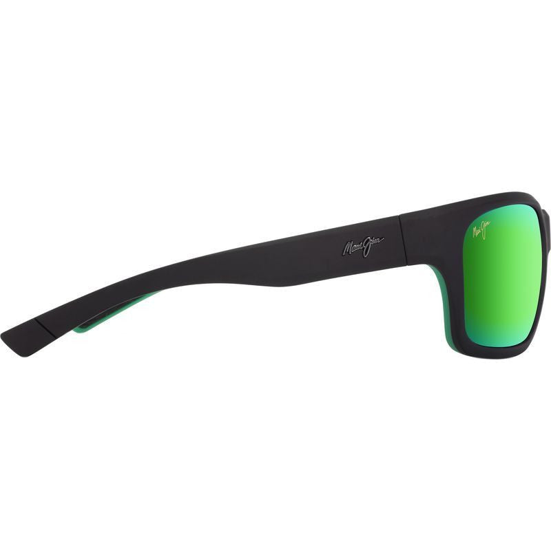 'Ano Nui, Matte Black and Green/Maui Green Mirror Glass Polarised Lenses