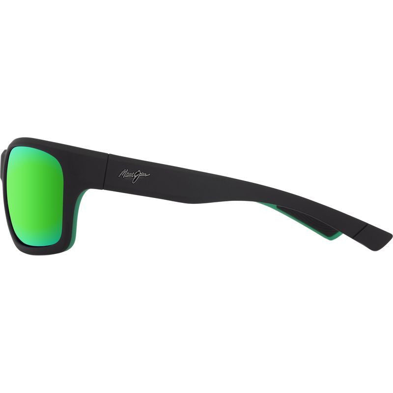 'Ano Nui, Matte Black and Green/Maui Green Mirror Glass Polarised Lenses