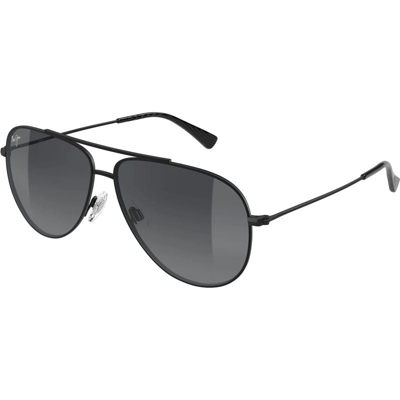 Maui Jim Hau'oli Matte Black Varnish Neutral Grey Gradient Polarised Angle