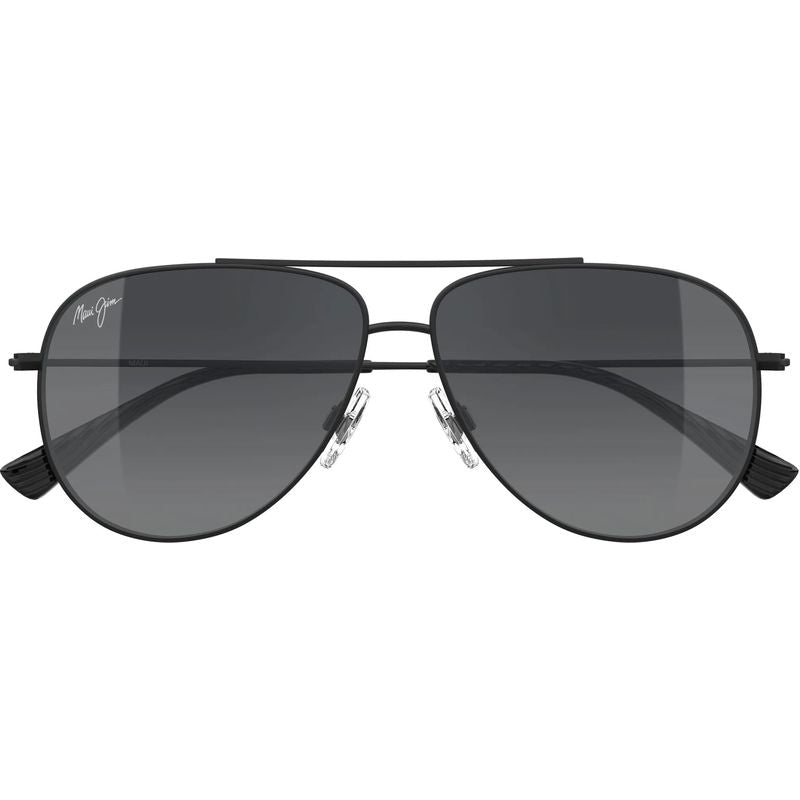 Maui Jim Hau'oli Matte Black Varnish Neutral Grey Gradient Polarised Front