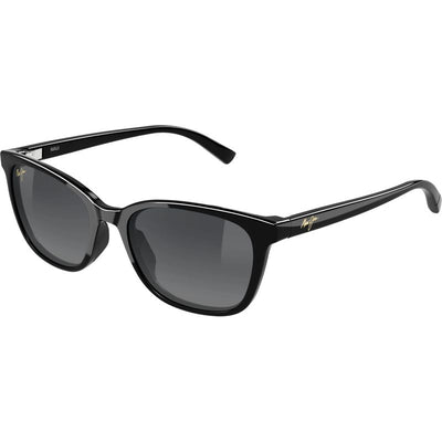 Maui Jim Kukaulani Shiny Black Neutral Grey Polarised Glass Angle