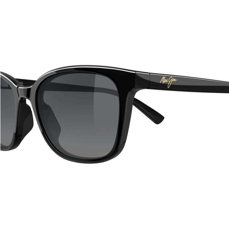 Maui Jim Kukaulani Shiny Black Neutral Grey Polarised Glass Side