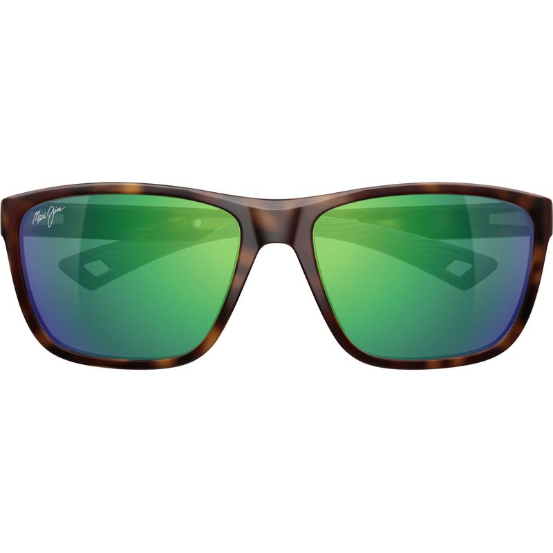 Maui Jim Makoi Alt Fit Matte Dark Havana Maui Green Polarised Glass Front