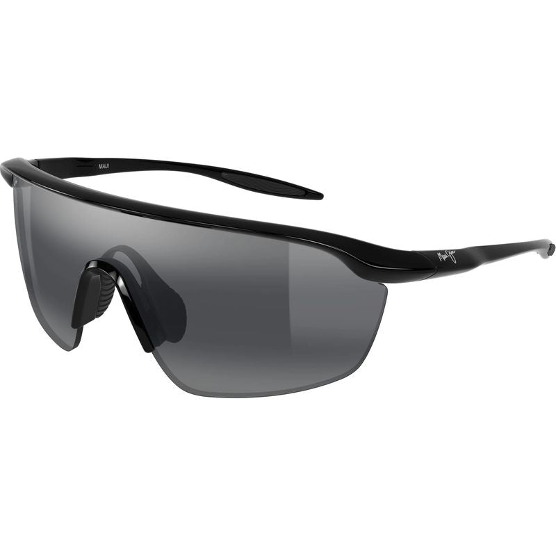 Maui Jim Miona Alt Fit Shiny Black Neutral Grey Polarised Angle