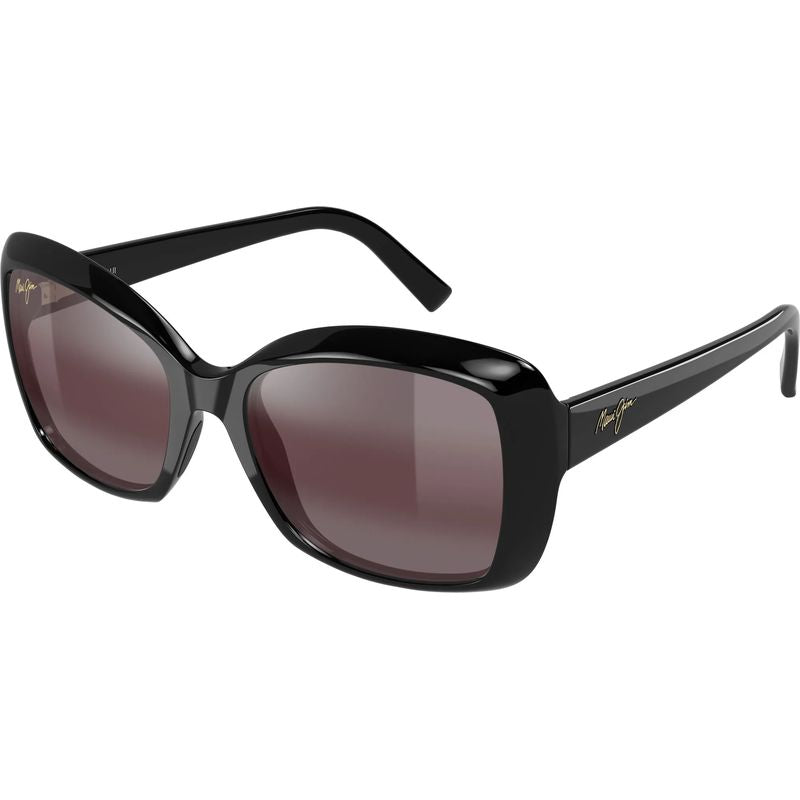 Maui Jim Orchid Shiny Black Maui Rose Polarised Glass Angle