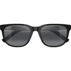 Maui Jim Pu'ali Alt Fit Shiny Black Neutral Grey Polarised Front