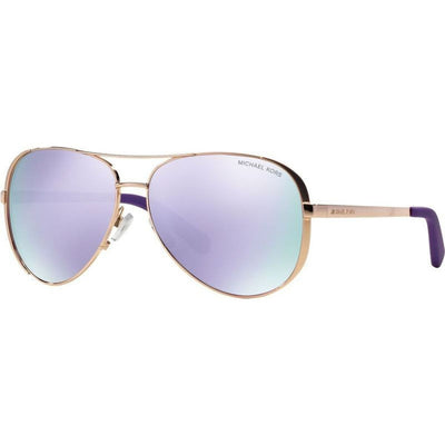 Chelsea MK5004, Rose Gold Tone/Purple Mirror Lenses