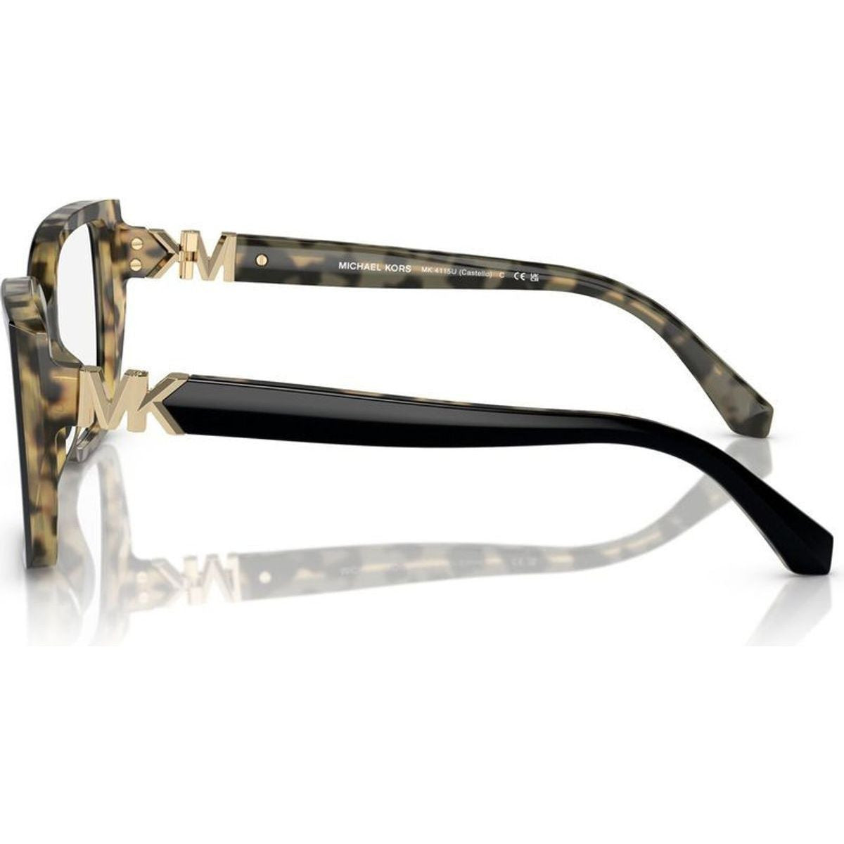 Castello MK4115U, Black and Amber Tortoise/Clear Lenses 54 Eye Size