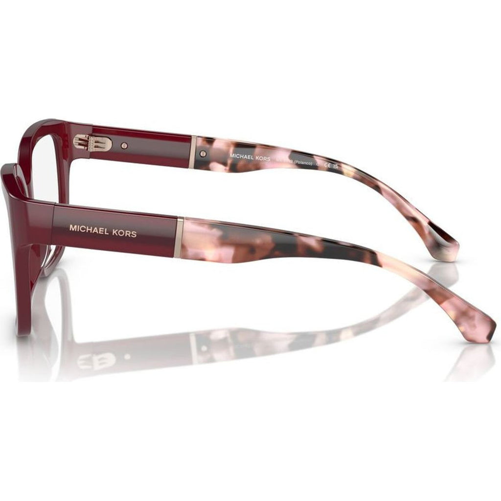 Polanco MK4112, Dark Red Transparent/Clear Lenses 54 Eye Size