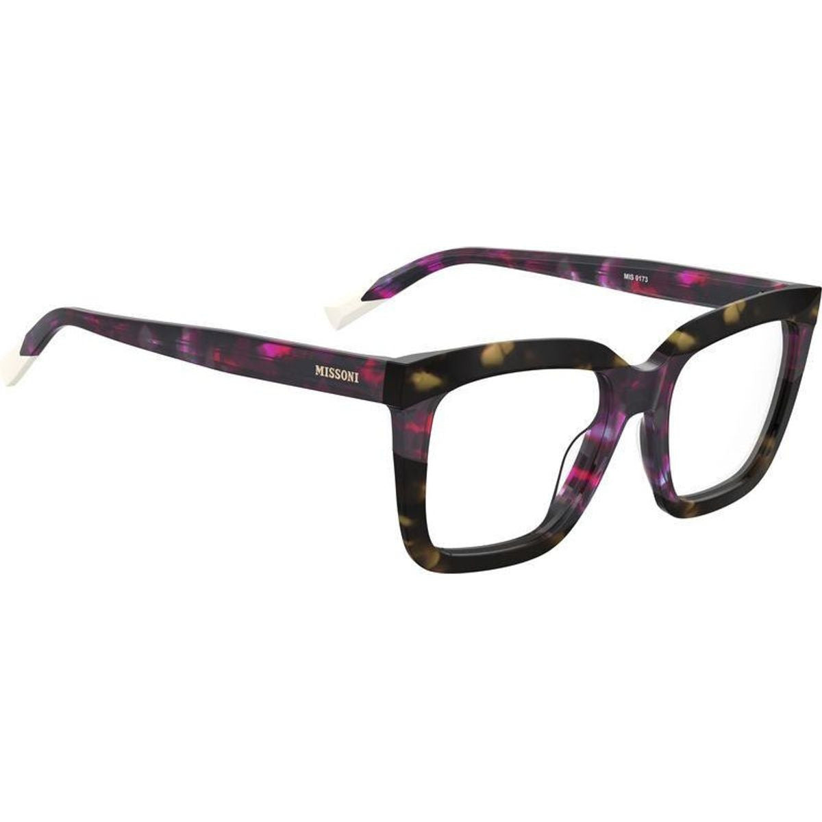 MIS 0173, Fuchsia Havana/Clear Lenses