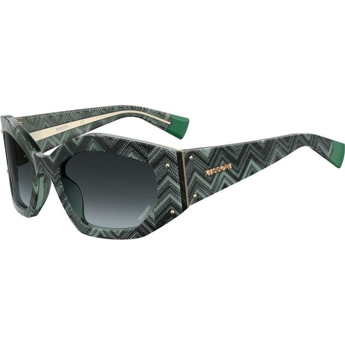 MIS0001/S, Green Pattern/Dark Grey Gradient Lenses