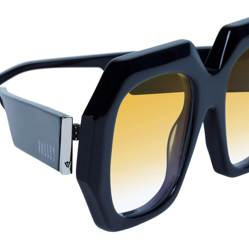 Monolith, Gloss Black with Silver Metal Trim/Orange Gradient Lenses