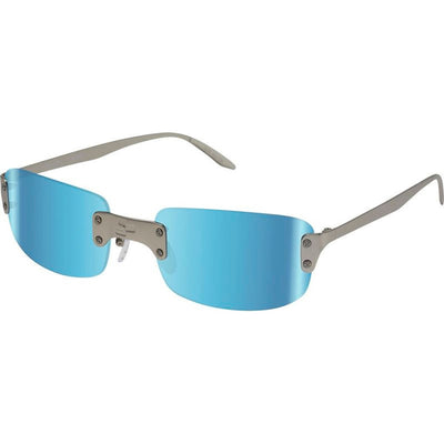 Luna 2, Satin Chrome/Blue Water Mirror Polarised Lenses