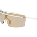 Echo Shield, Matte Coconut Milk/Gold Mirror Lenses