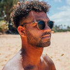 Omar, Eco Crystal Sand/Brown Glass Lenses