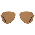 Zeppelin, Brushed Gold and Eco Dark Tort/Brown Glass Polarised Lenses