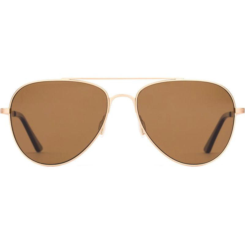 Zeppelin, Brushed Gold and Eco Dark Tort/Brown Glass Polarised Lenses
