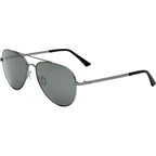 Zeppelin, Brushed Gunmetal and Eco Matte Black/Grey Glass Polarised Lenses