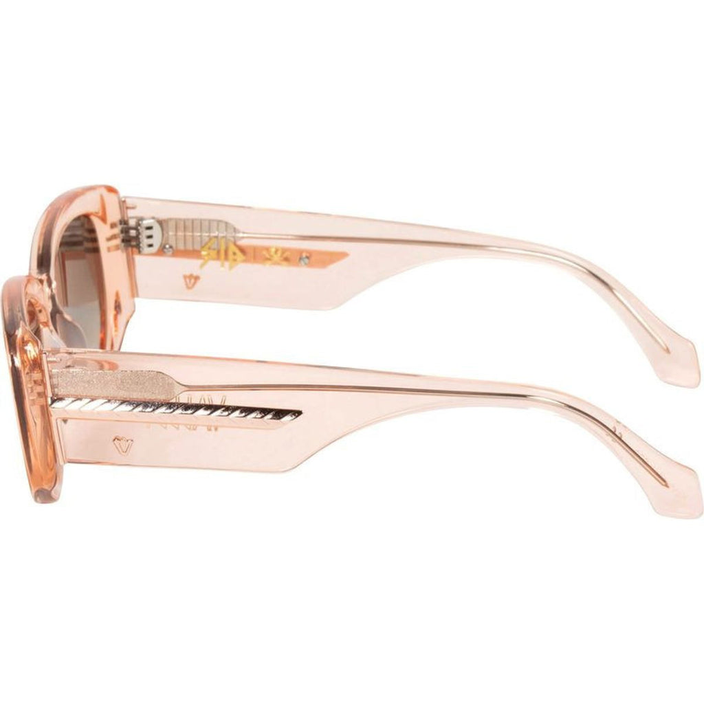 Valley Eyewear Sid (O), Crystal Pink with Rose Gold Metal Trim/Brown Gradient Lenses