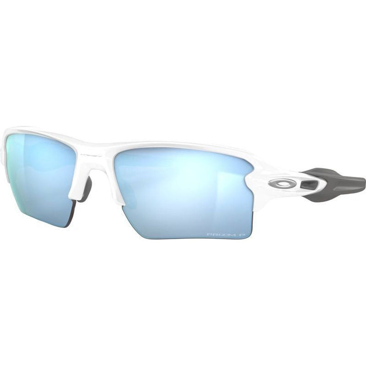 Flak 2.0 XL, Polished White/Prizm Deep Water Polarised Lenses
