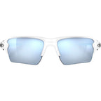 Flak 2.0 XL, Polished White/Prizm Deep Water Polarised Lenses