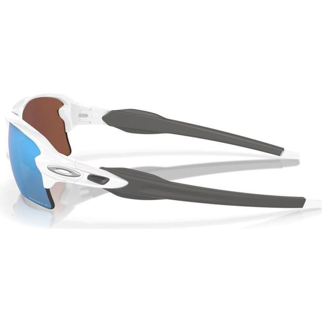 Flak 2.0 XL, Polished White/Prizm Deep Water Polarised Lenses