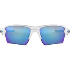 Flak 2.0 XL, Polished White/Prizm Sapphire Lenses