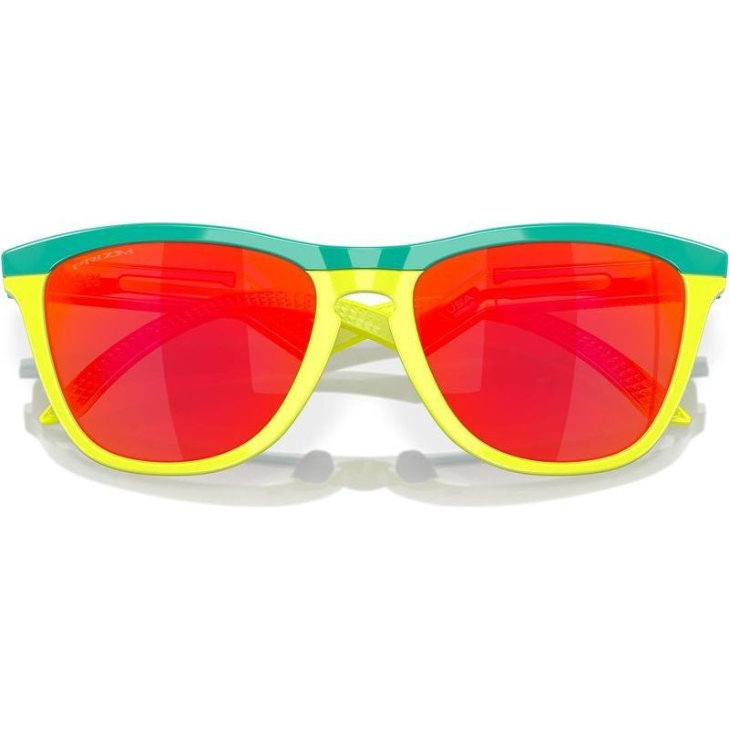 Frogskins Hybrid, Celeste and Tennis Ball Yellow/Prizm Ruby Lenses