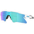 Oakley Radar EV Heater Polished White Prizm Sapphire Angle
