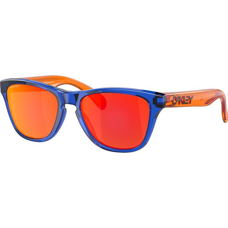 Oakley Youth Frogskins XXS Crystal Blue Prizm Ruby Angle