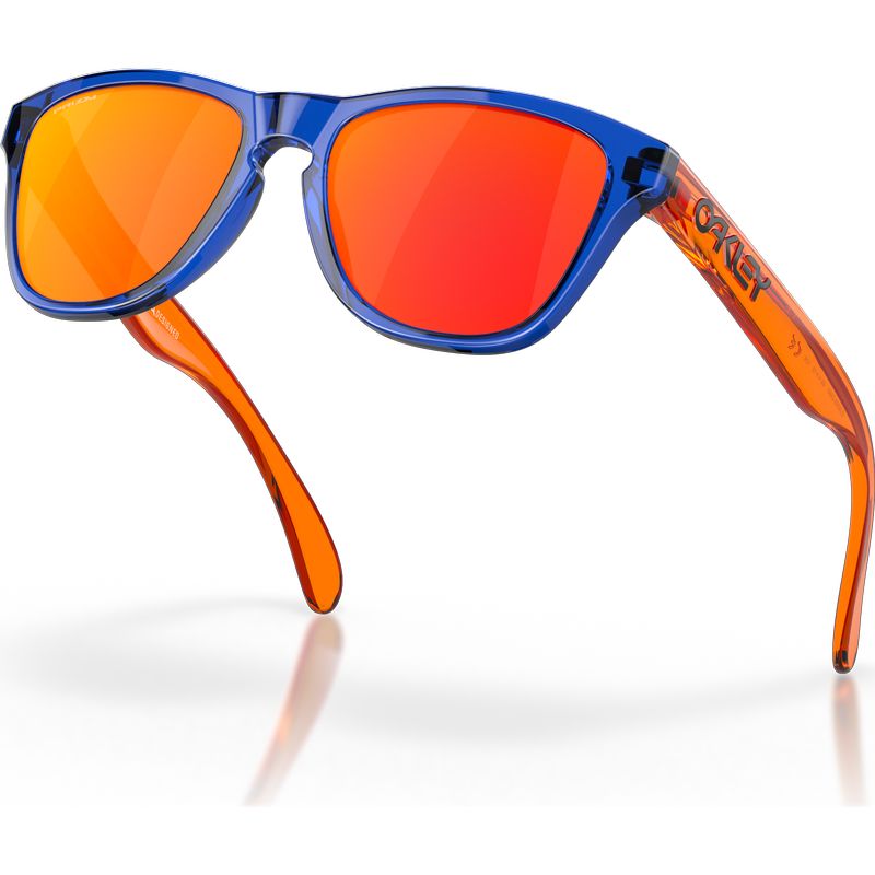 Oakley Youth Frogskins XXS Crystal Blue Prizm Ruby Angle2