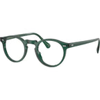 Gregory Peck OV5186, Translucent Dark Teal/Clear Lenses 47 Eye Size