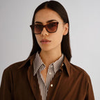 Elea, Signature Tort and Denim/Brown Gradient Lenses