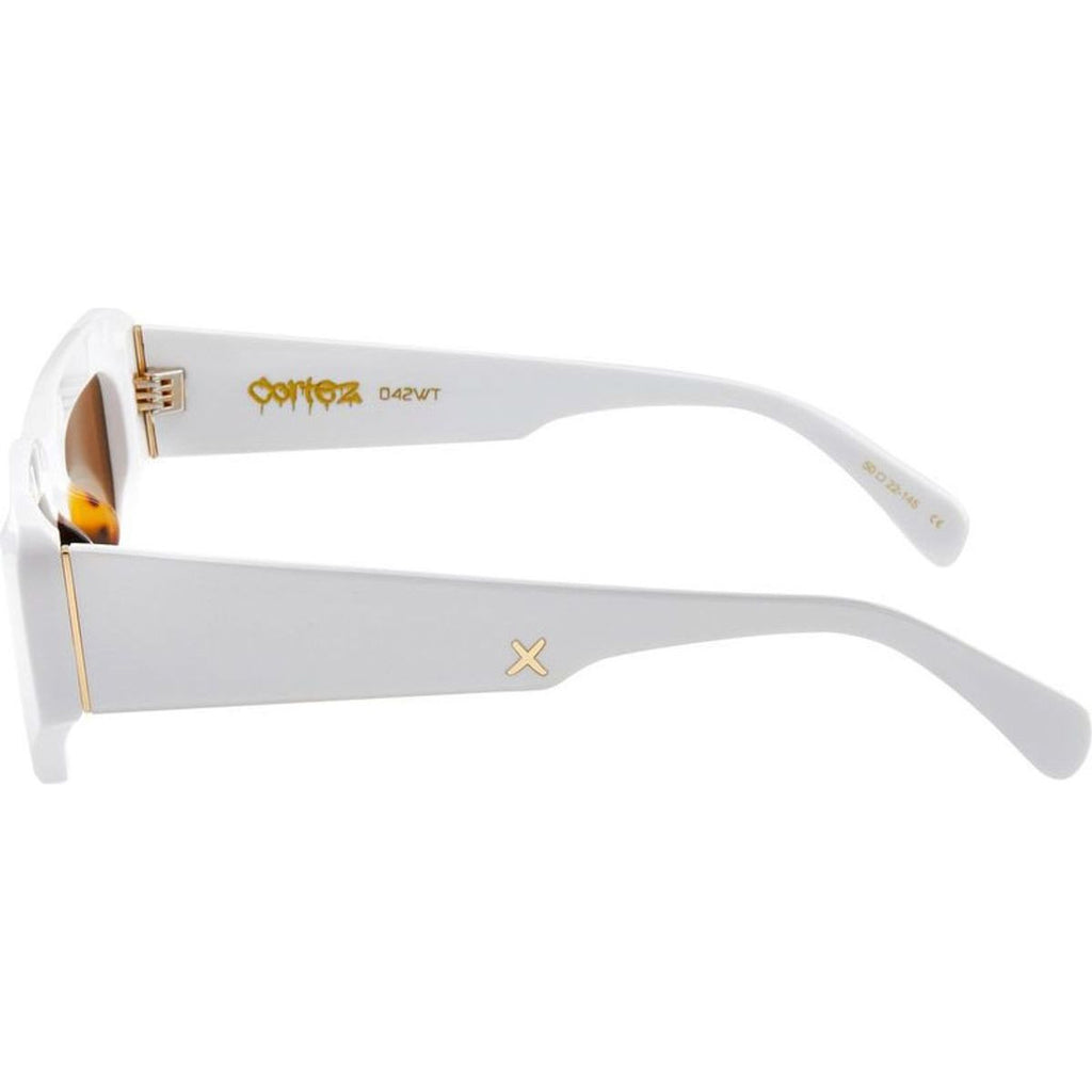 Cortez, White/Dark Brown Lenses