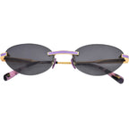 Miss Leng, Gold and Lavender/Grey Lenses