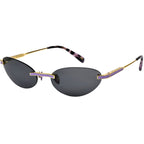 Miss Leng, Gold and Lavender/Grey Lenses
