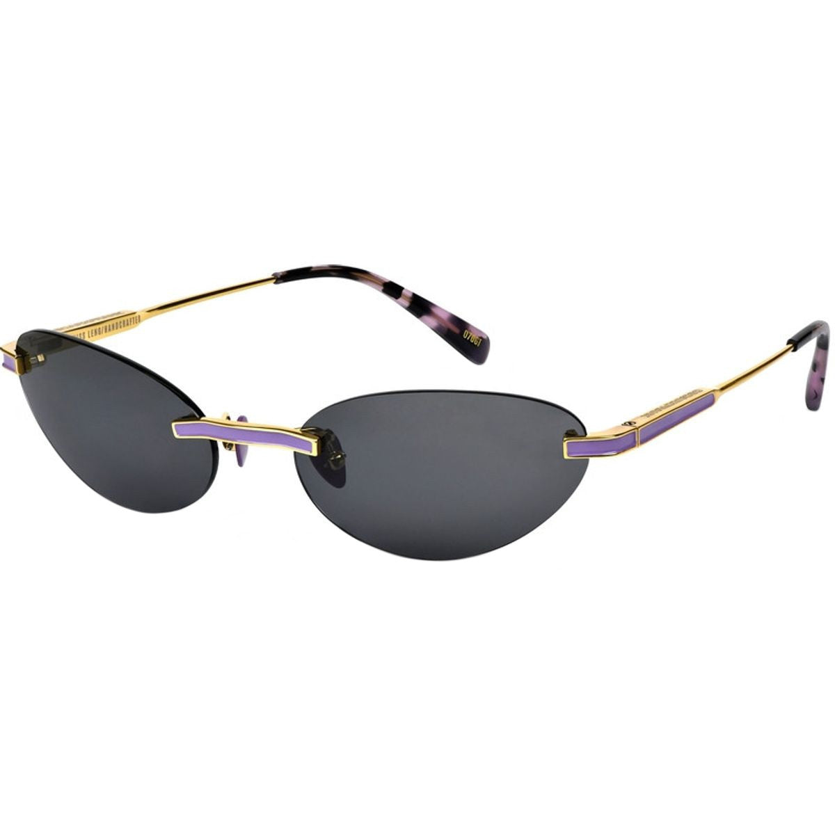 Miss Leng, Gold and Lavender/Grey Lenses