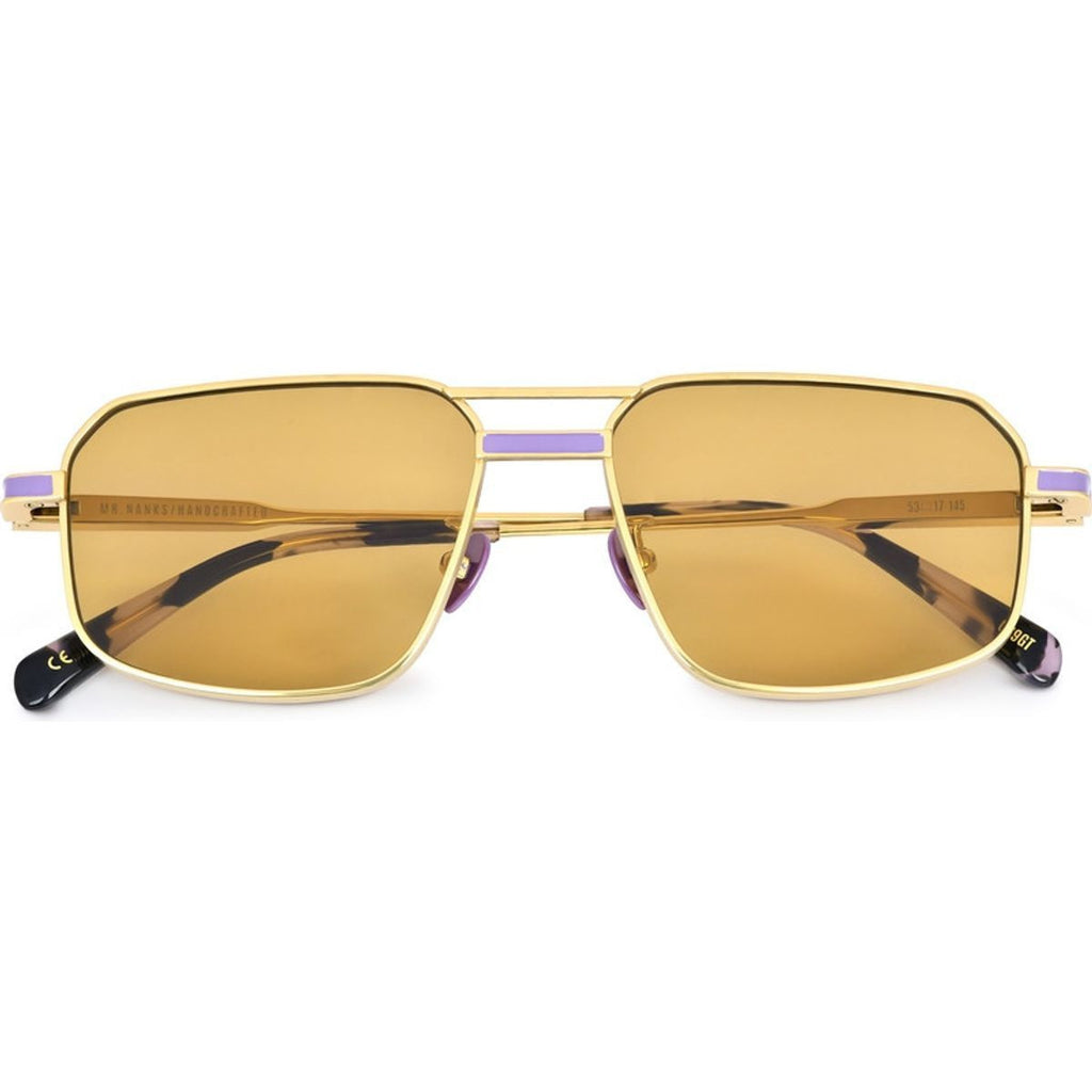 Mr Nank, Gold and Lavender/Solid Brown Lenses