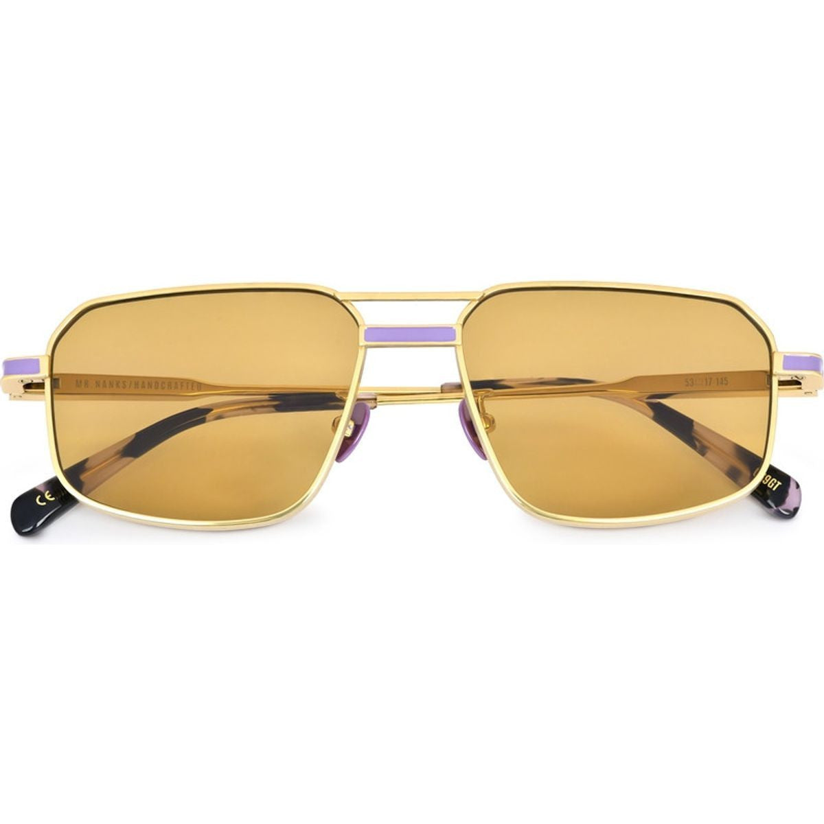 Mr Nank, Gold and Lavender/Solid Brown Lenses