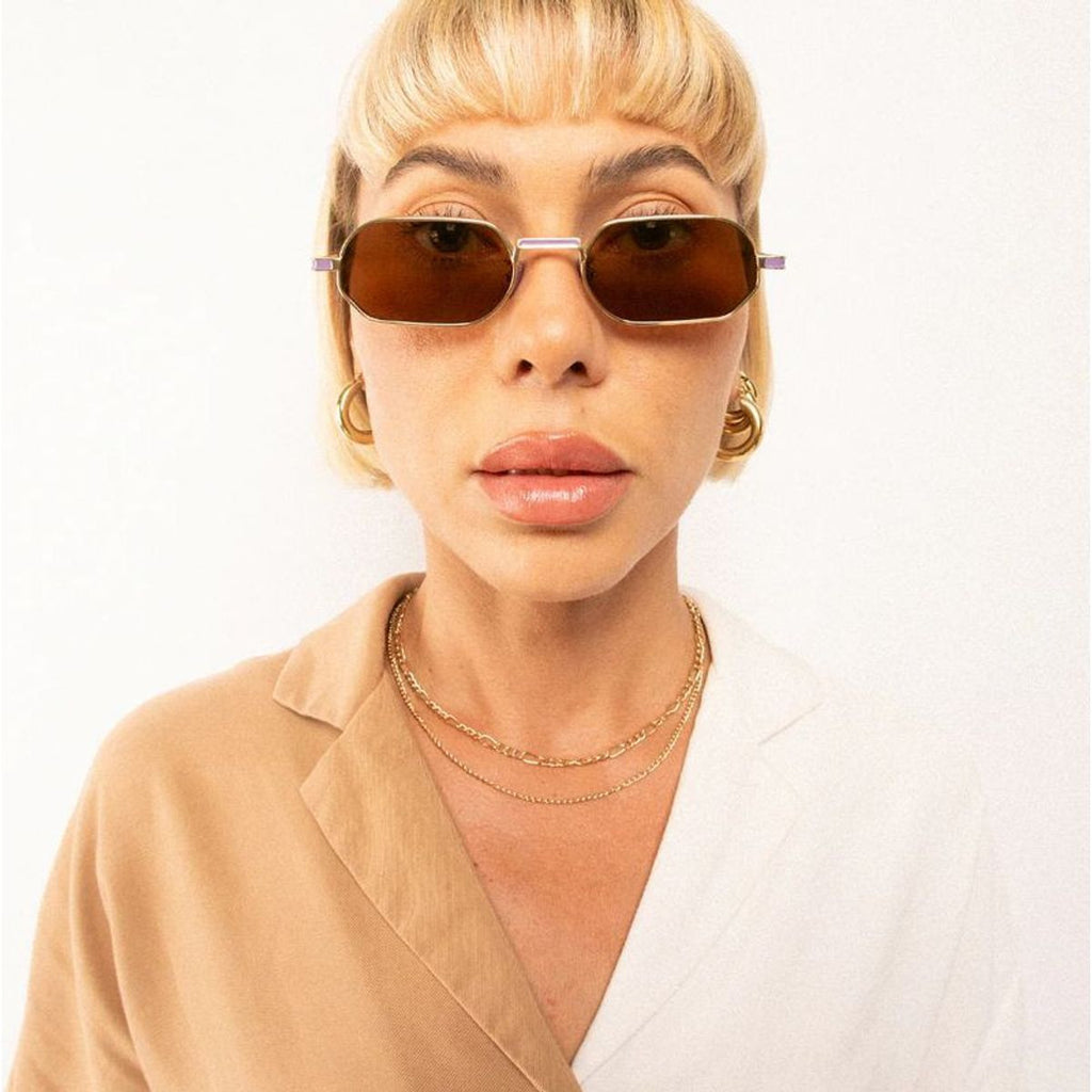 Mr Zuzu, Gold Titanium/Brown Lenses