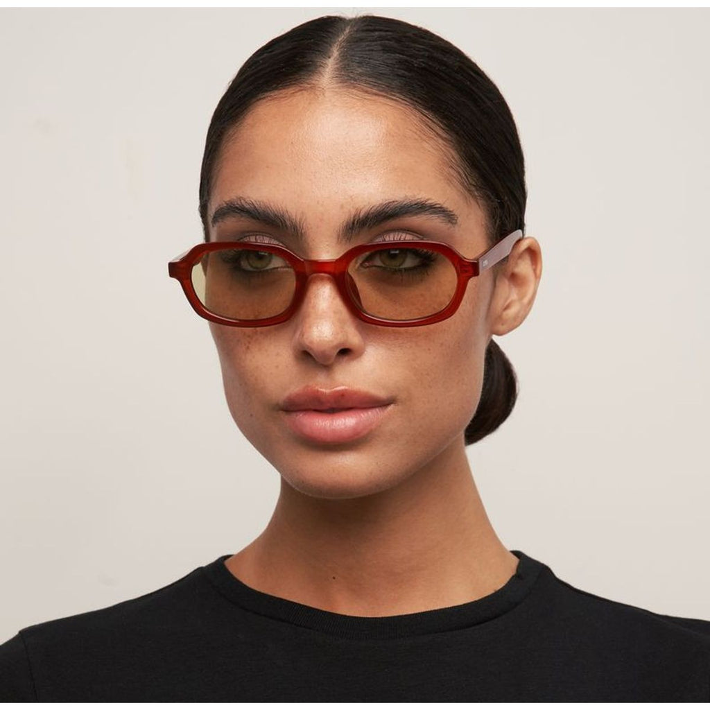 Abby, Burgundy/Light Green Lenses
