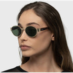 Echo, Gold Tortoise/Green Lenses