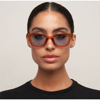 Nia, Transparent Tan/Light Blue Lenses