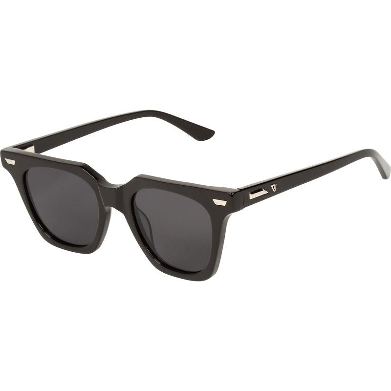 Prisoner II, Gloss Black with Silver Metal Trim/Black Lenses