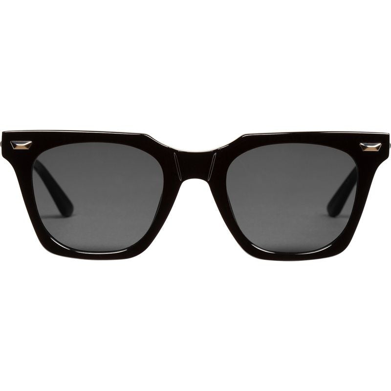 Prisoner, Gloss Black with Silver Metal Trim/Black Lenses