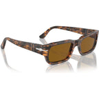 Adrien PO3347S, Brown Havana/Brown Glass Lenses 55 Eye Size