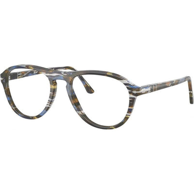 Lynn PO3371V, Frost Grey and Nautical Blue/Clear Lenses 53 Eye Size