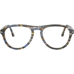 Lynn PO3371V, Frost Grey and Nautical Blue/Clear Lenses 53 Eye Size