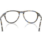 Lynn PO3371V, Frost Grey and Nautical Blue/Clear Lenses 53 Eye Size
